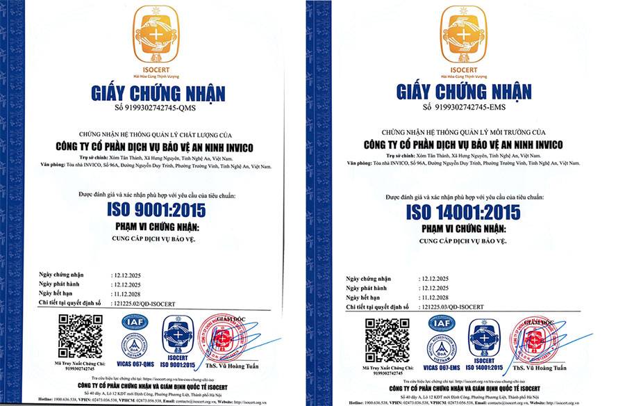 chung nhan iso invico